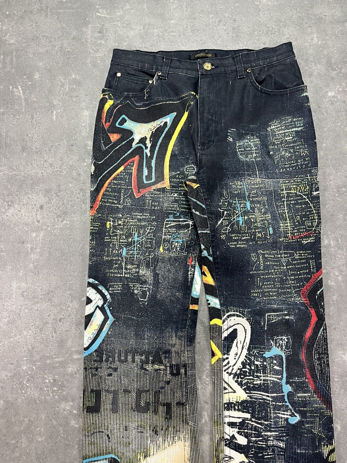 Roberto Cavalli Roberto Cavalli Grafitti Art Style AOP Flared Jeans M L Size 28" / US 6 / IT 42 - 3 Thumbnail