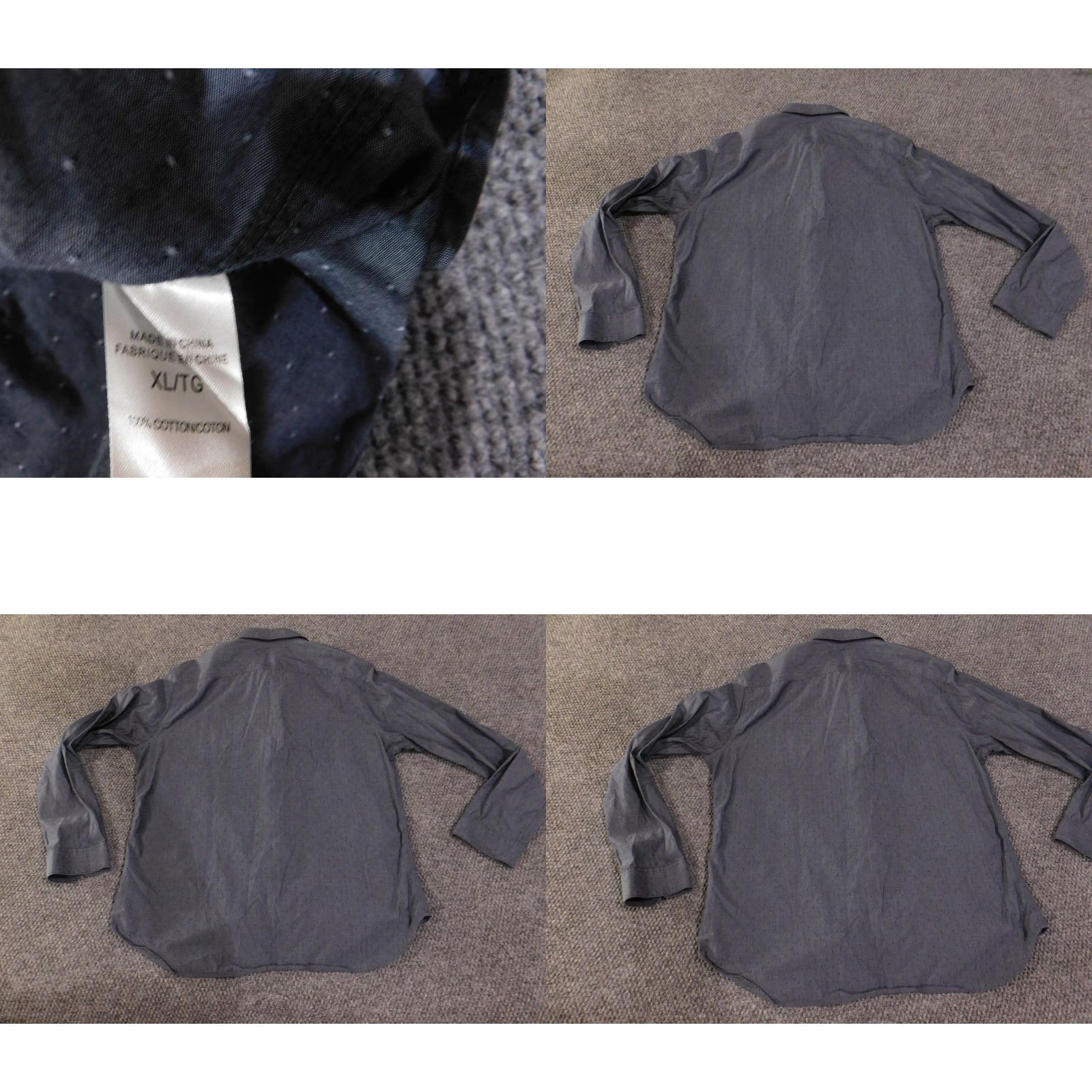 Theory VINTAGE Theory Shirt Mens XL Gray Dobby Dot Button Up Long Sleeve 100% Cotton Casual Size US XL / EU 56 / 4 - 8 Thumbnail