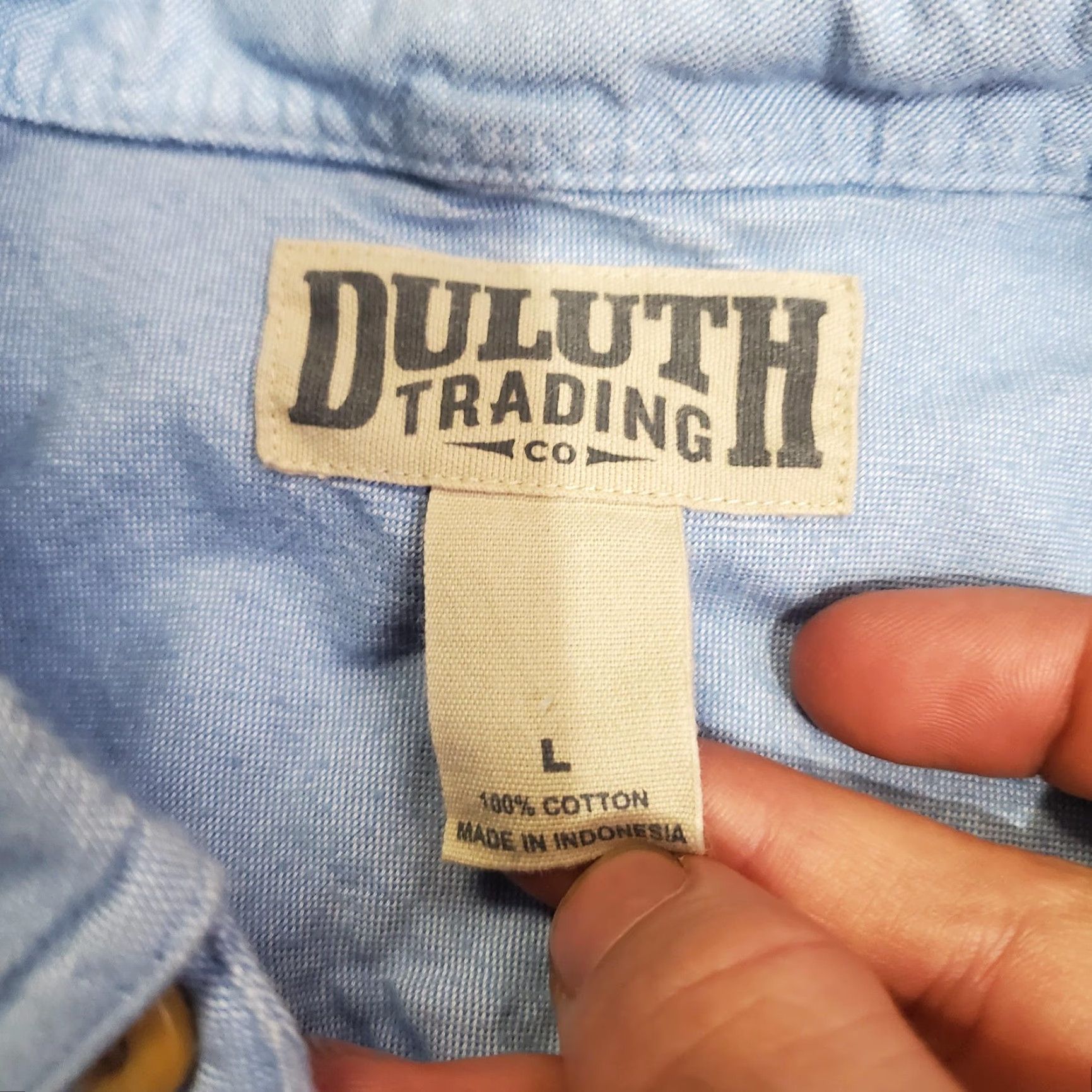 Duluth Trading Company Duluth Trading Co Shirt Mens Large Blue Chambray Button Down Long Sleeve Casual Workwear Size US L / EU 52-54 / 3 - 5 Thumbnail