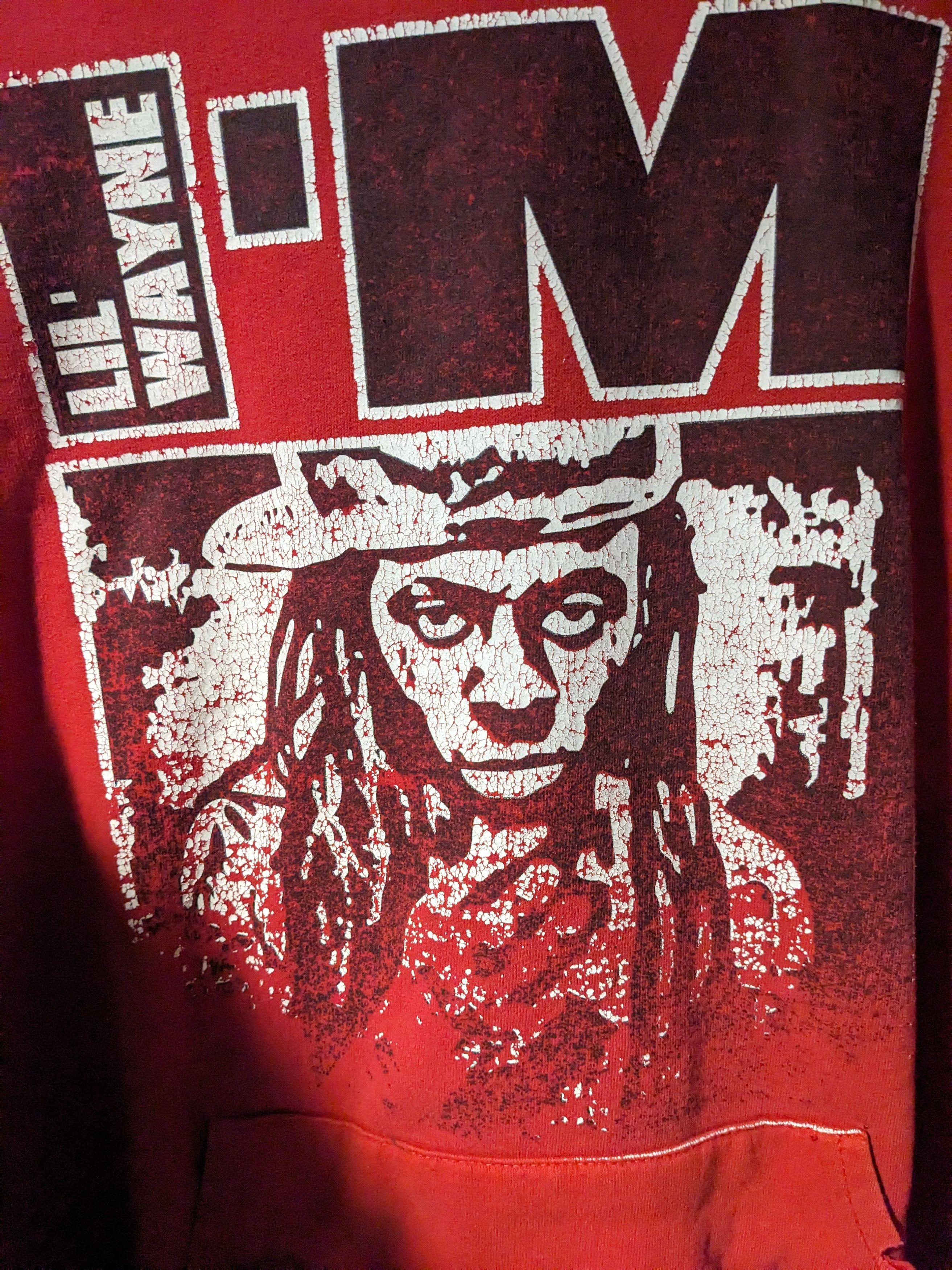 Lil Wayne × Vintage Vintage Y2K Lil Wayne Weezy Rap Music Red X-Large Hoodie Size US XL / EU 56 / 4 - 2 Thumbnail