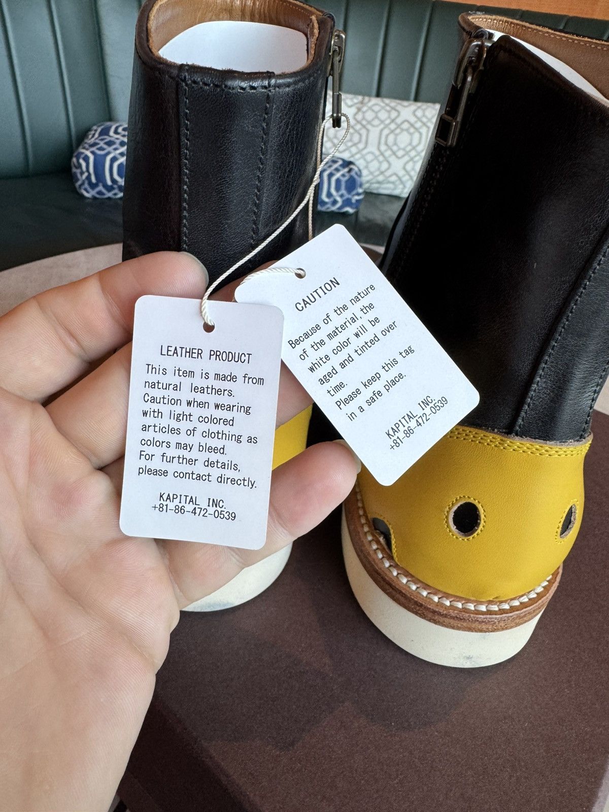 Kapital × Kapital Kountry Smiley Leather Chelsea Boots Size US 11 / EU 44 - 3 Thumbnail