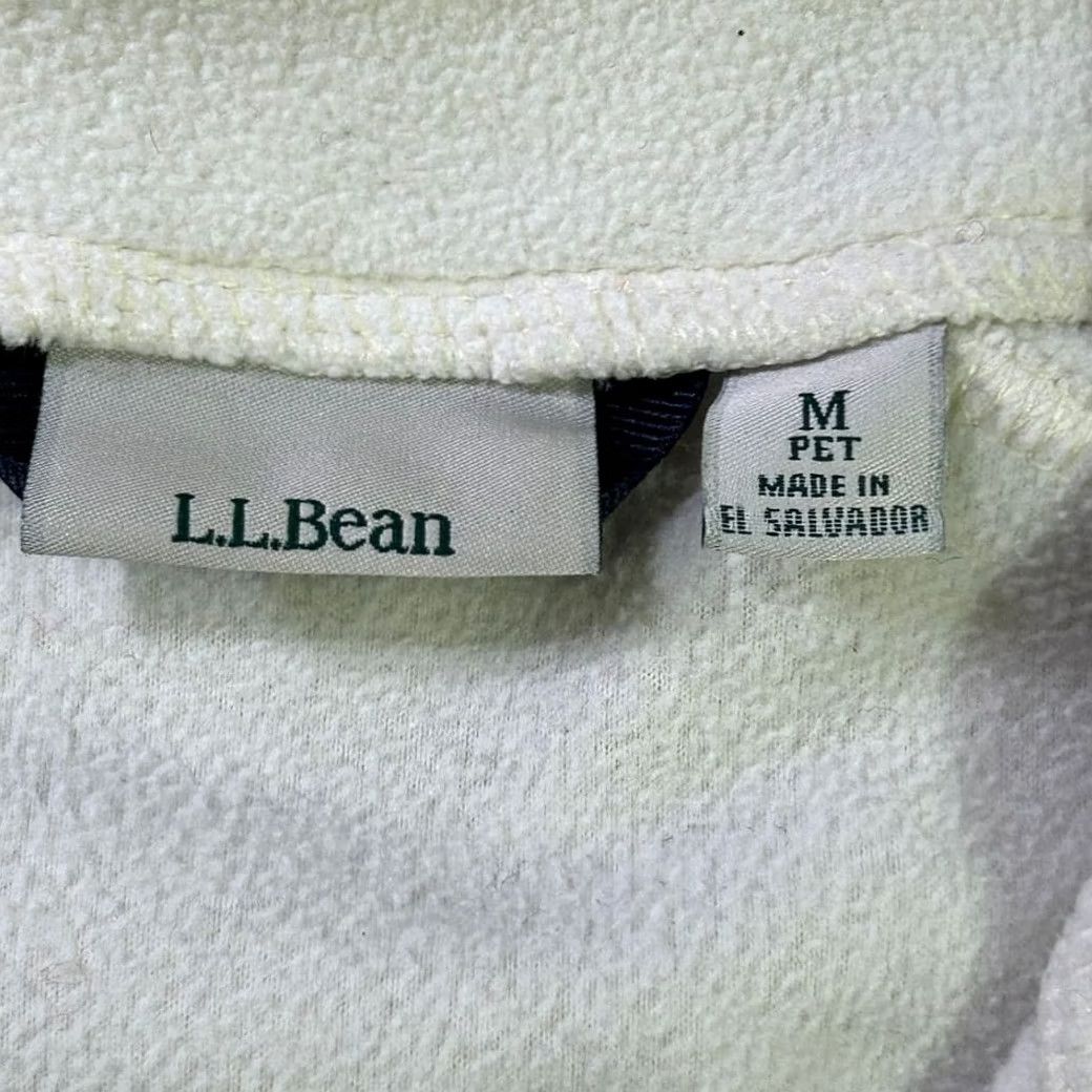 Vintage VINTAGE L.L.Bean White Quarter-Zip Fleece Pullover Navy Trim Womens MediumP Shirt Indoor Womens Size M / US 6-8 / IT 42-44 - 7 Thumbnail