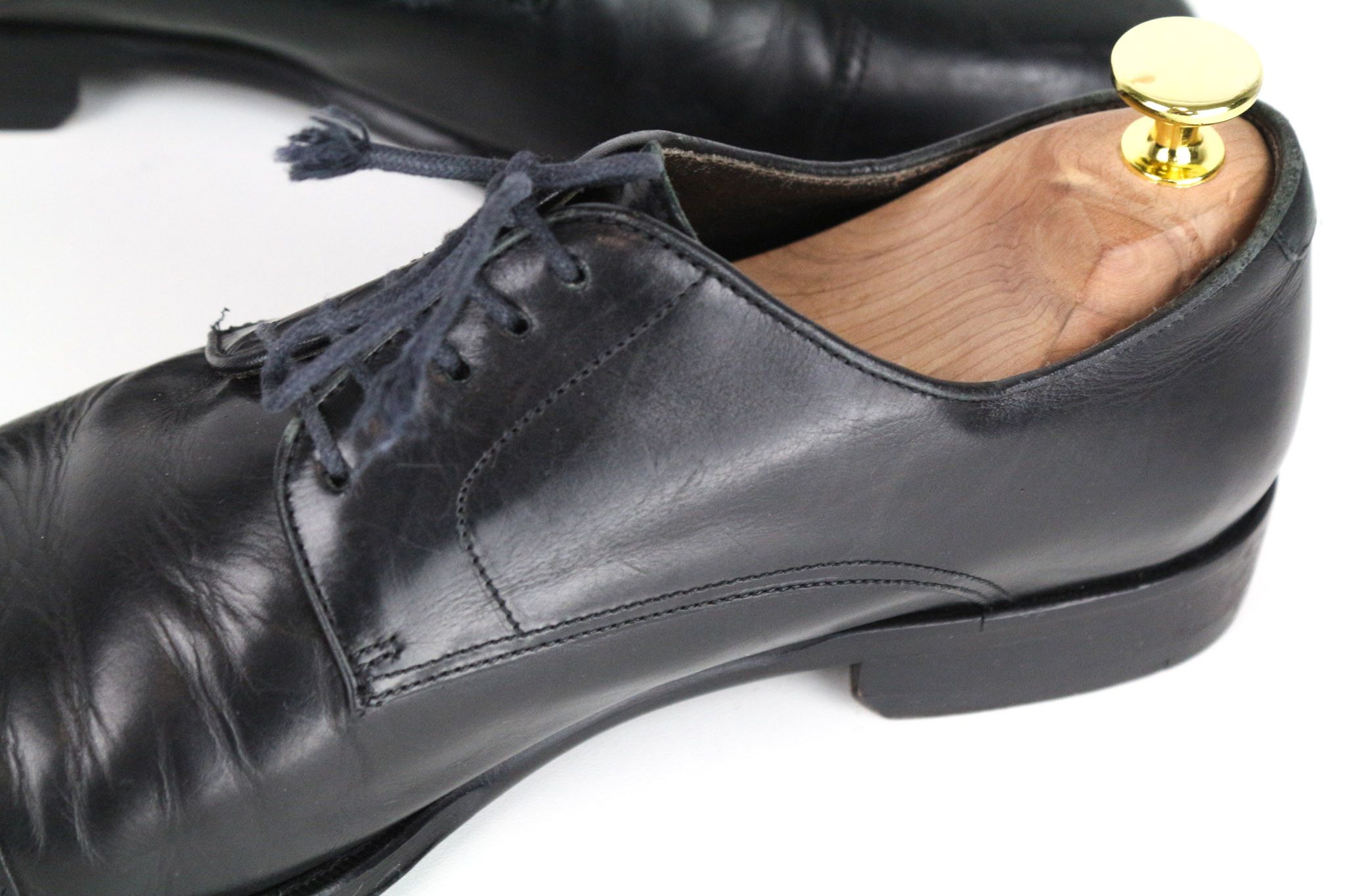 Suitsupply EU40.5 Black Leather Laced Low-Top Shoes 73356 Size US 7.5 / EU 40-41 - 11 Thumbnail