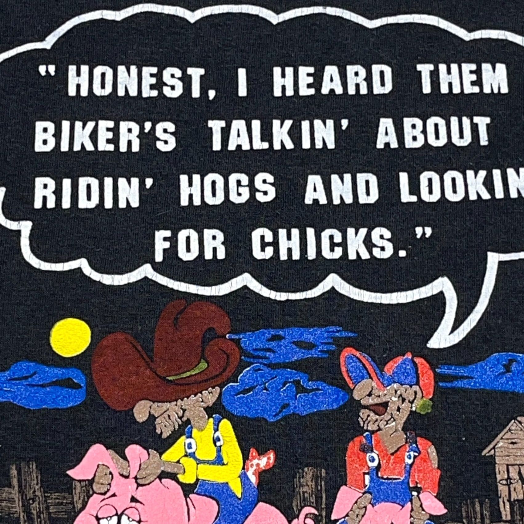 Vintage VINTAGE Nike Shirt Men XL Black Motorcycle Ridin Hogs Pig Joke Funny 80s Chicks Shirt Size US XL / EU 56 / 4 - 3 Thumbnail