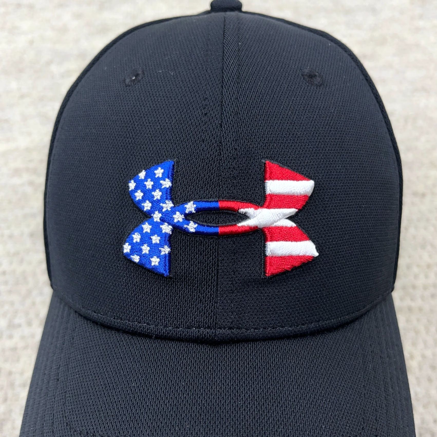 Under Armour Under Armour Hat Cap Stretch Fit Size L/XL Freedom USA Flag Black Polyester Jersey Baseball Cap Men XL Adjustable Lightweight Stretch Cap Size ONE SIZE - 3 Thumbnail