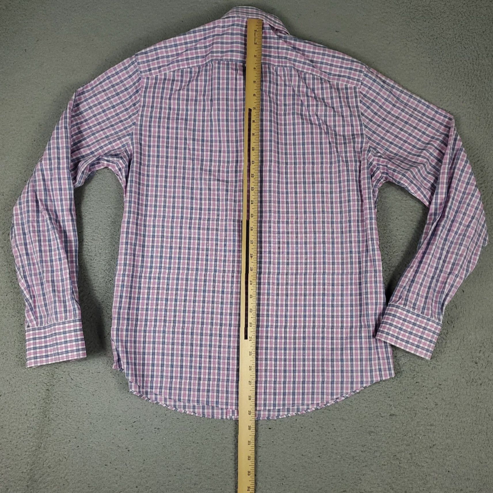 UNTUCKit UNTUCKit Shirt Mens L Pink Plaid Slim Fit Button Up Long Sleeve Cardigan? Size US L / EU 52-54 / 3 - 3 Thumbnail