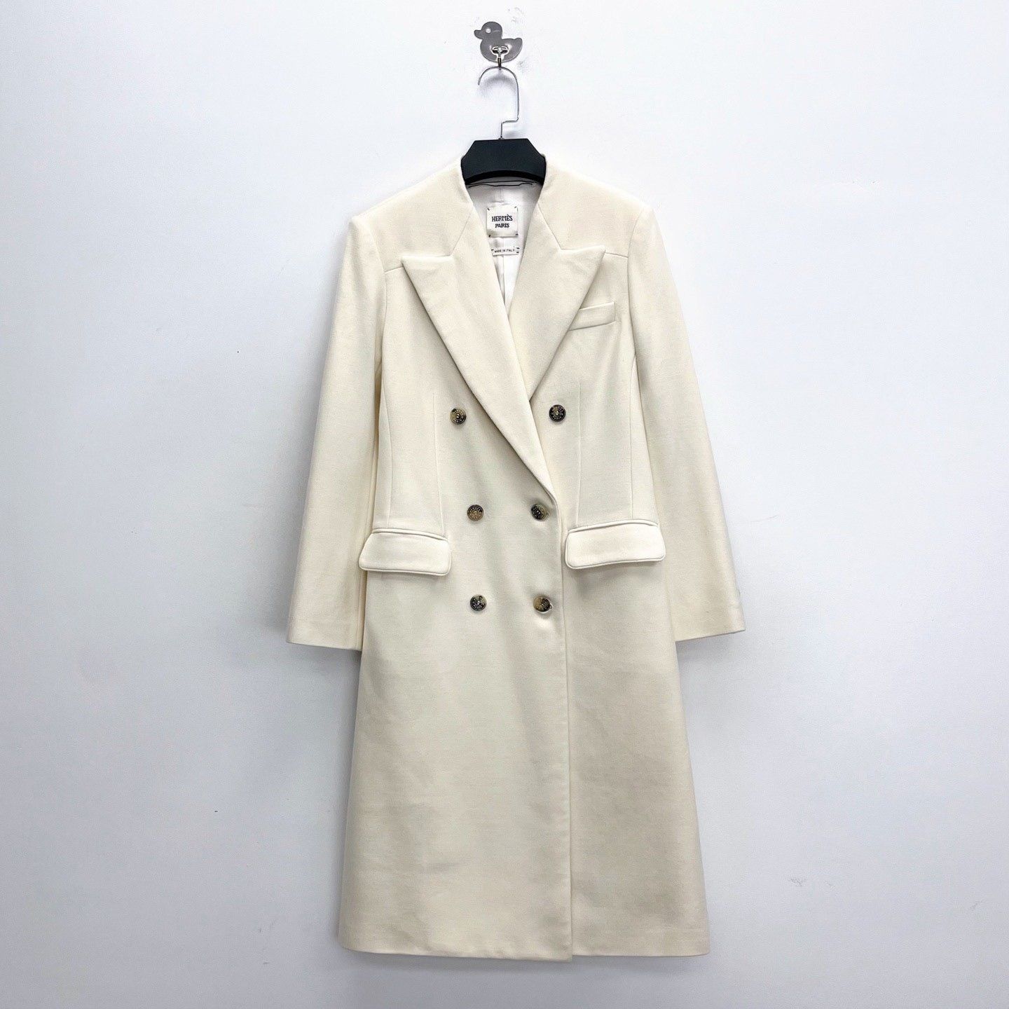Hermes Hermes Long Wool Double-Breasted H Print Coat Size US M / EU 48-50 / 2 - 1 Thumbnail