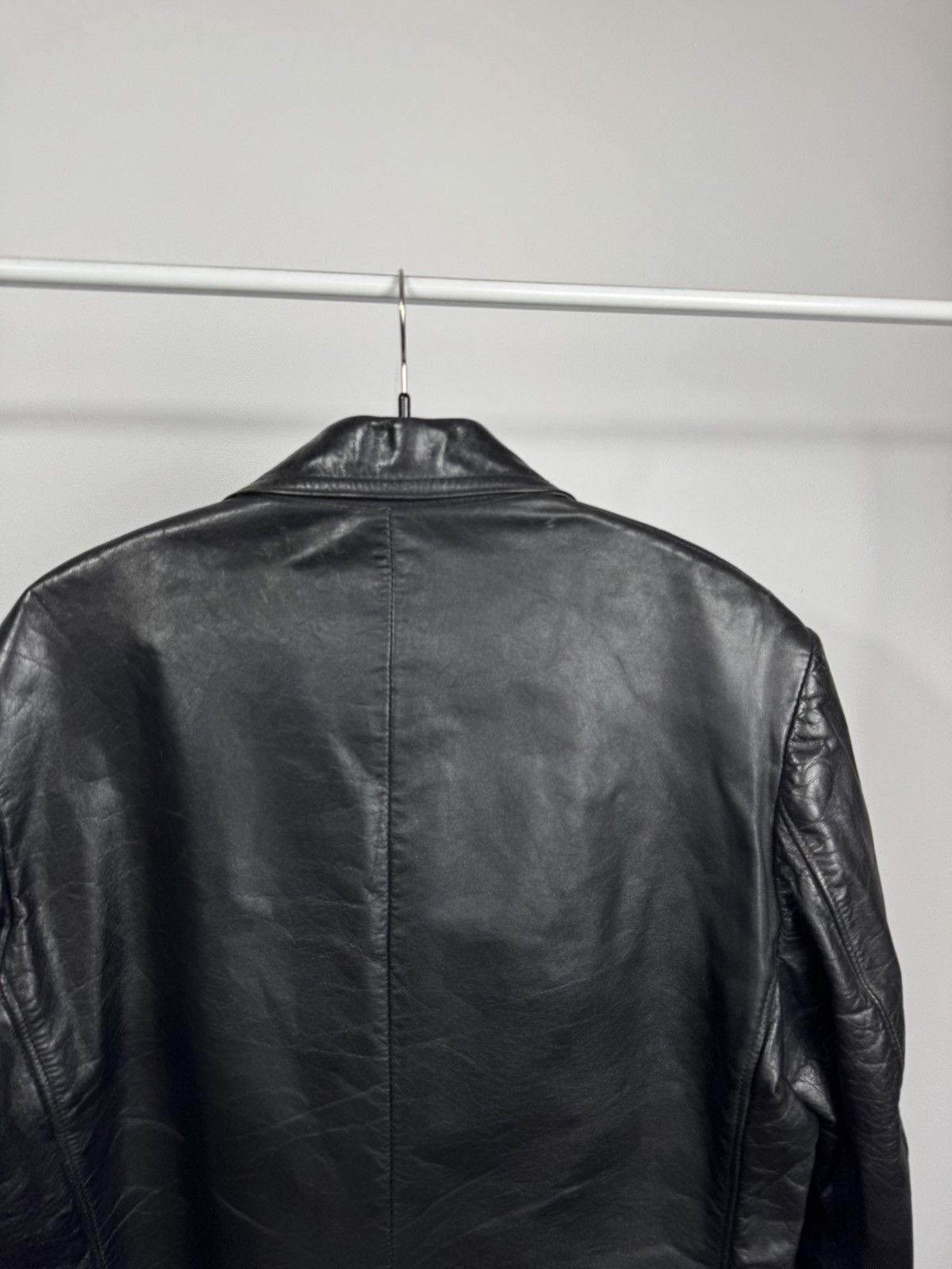 Leather Vintage Heavy Black Leather Blazer Jacket Coat Retro Classic Size US L / EU 52-54 / 3 - 11 Thumbnail