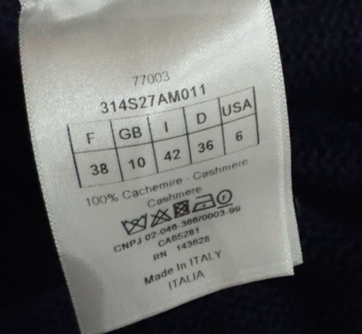 Dior Dior Navy Collar Cashmere Sweater Womens 38 99 New Size S / US 4 / IT 40 - 3 Thumbnail