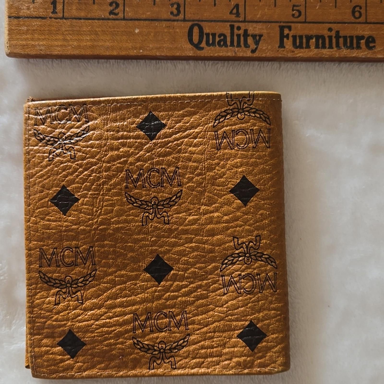 MCM MCM Cognac Visetos Monogram Canvas Nappa Leather Wallet Size ONE SIZE - 4 Thumbnail