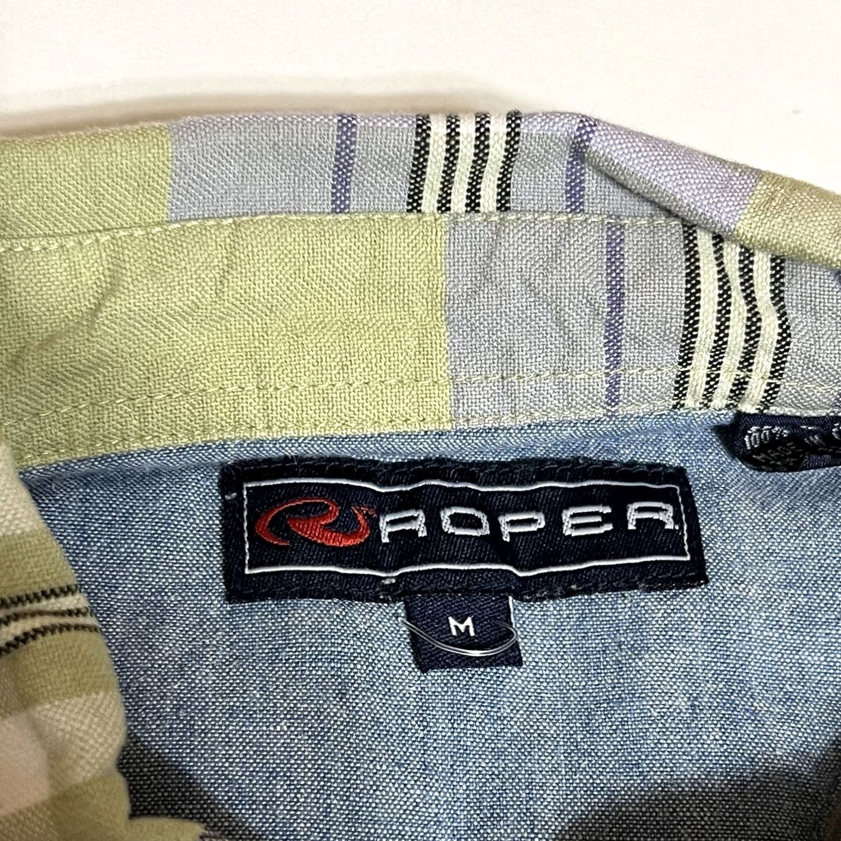 Roper Roper Shirt Western Button-Up Long Sleeve Green Plaid M Womens Medium Casual Cotton Button Front Neck Collared Vintage No Size M / US 6-8 / IT 42-44 - 7 Thumbnail