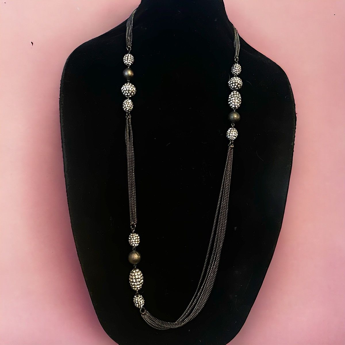 Chicos Chico’s long multi chain crystal ball necklace Size ONE SIZE - 1 Thumbnail