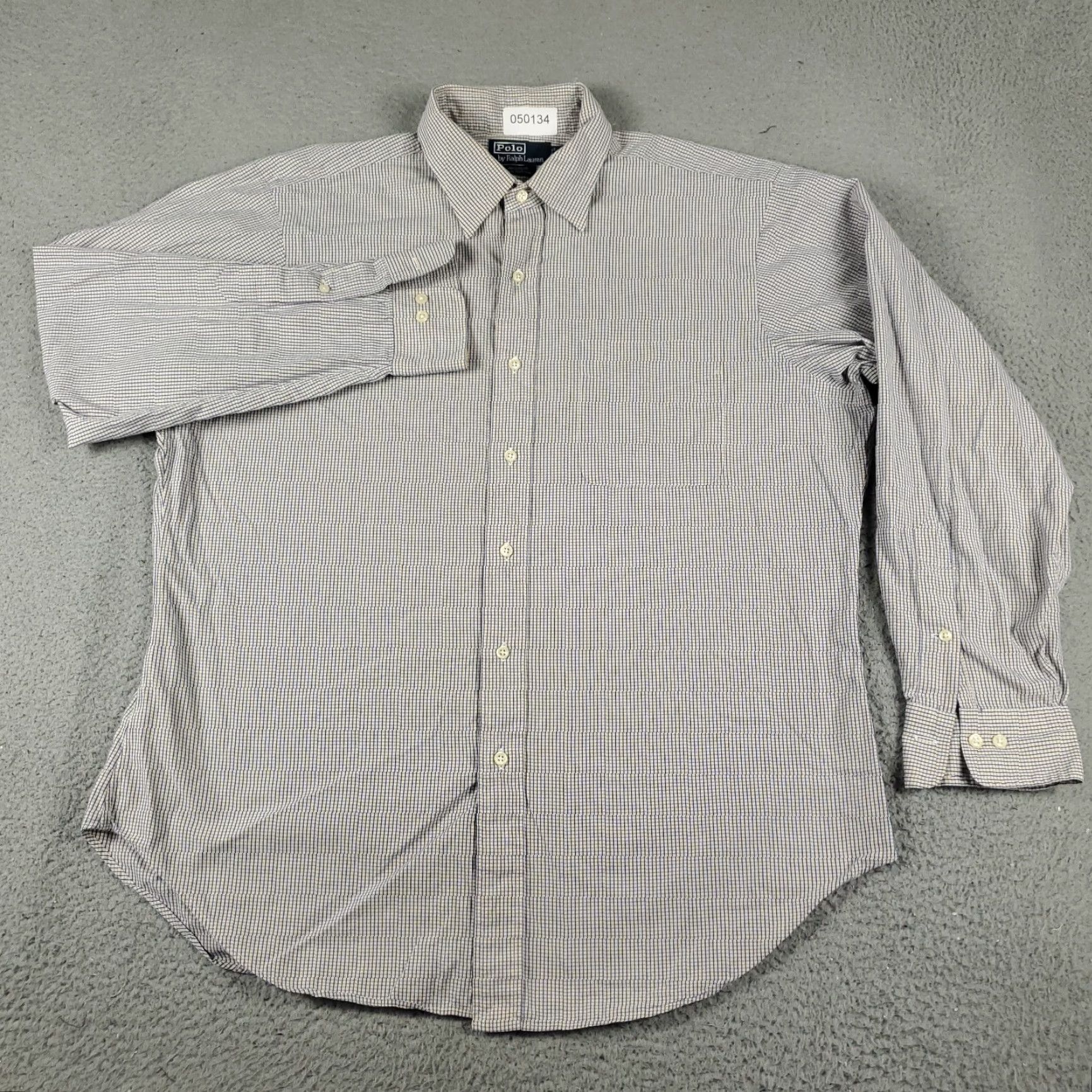 Ralph Lauren Ralph Lauren Shirt Dress Shirt Mens 16.5 Blue Yellow Check Long Sleeve Button-Down Non-Iron Pockets Size 42R - 2 Thumbnail
