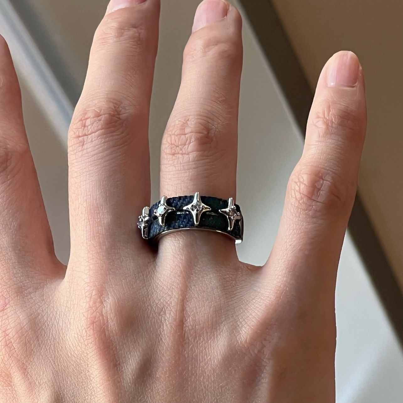 Jewelry × Vintage Fashion Street Adjustable Star Men's Ring Size ONE SIZE - 1 Thumbnail