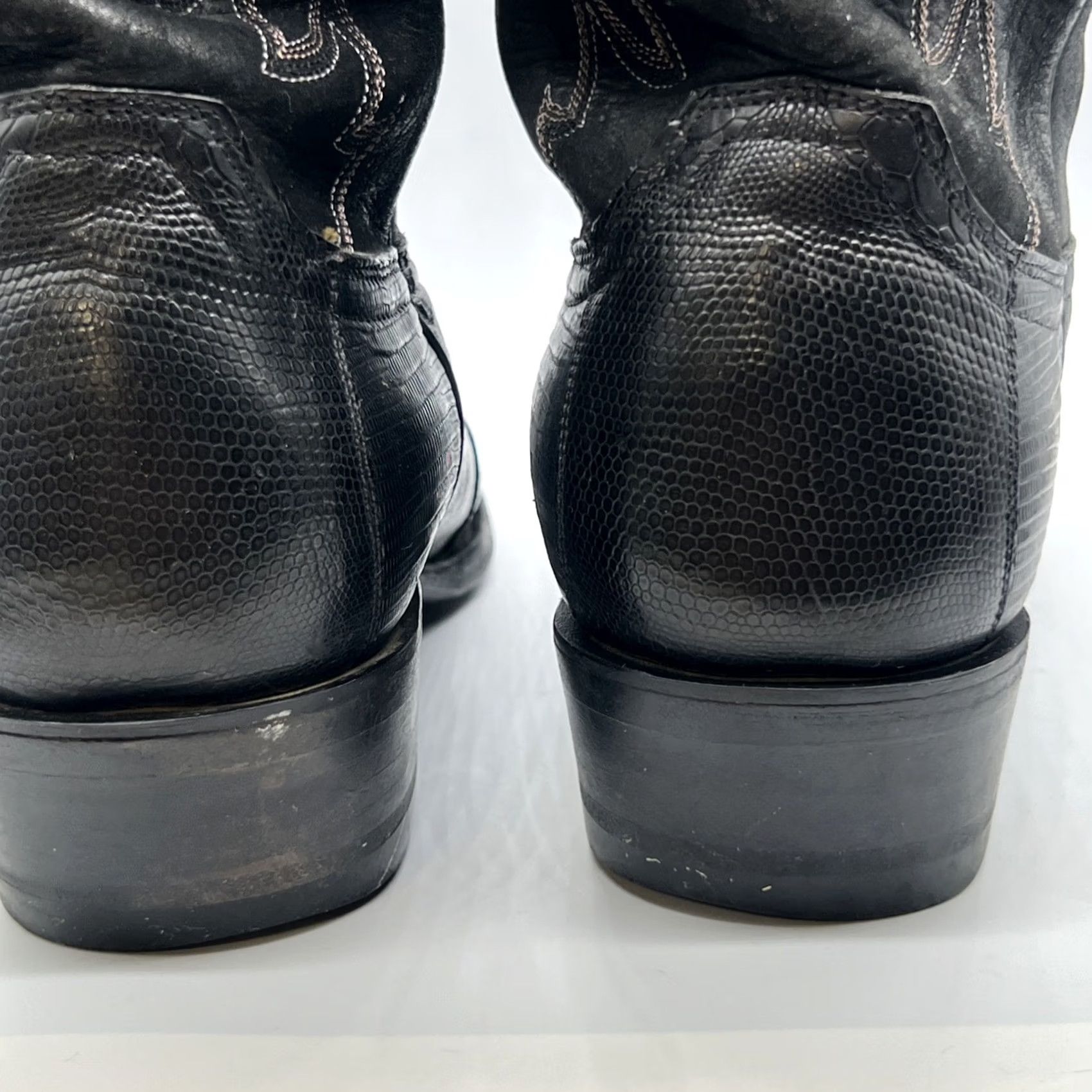 Vintage Cavender’s Teju Lizard Cowboy Boots Mens 9 D Black Exotic Western Round Toe USA Size US 9 / EU 42 - 5 Thumbnail