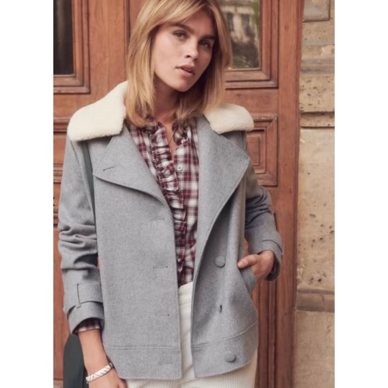 Sezane Like NU Sezane Hamptons wool Coat grey SZ40 bust 42 US8 Size M / US 6-8 / IT 42-44 - 1 Thumbnail