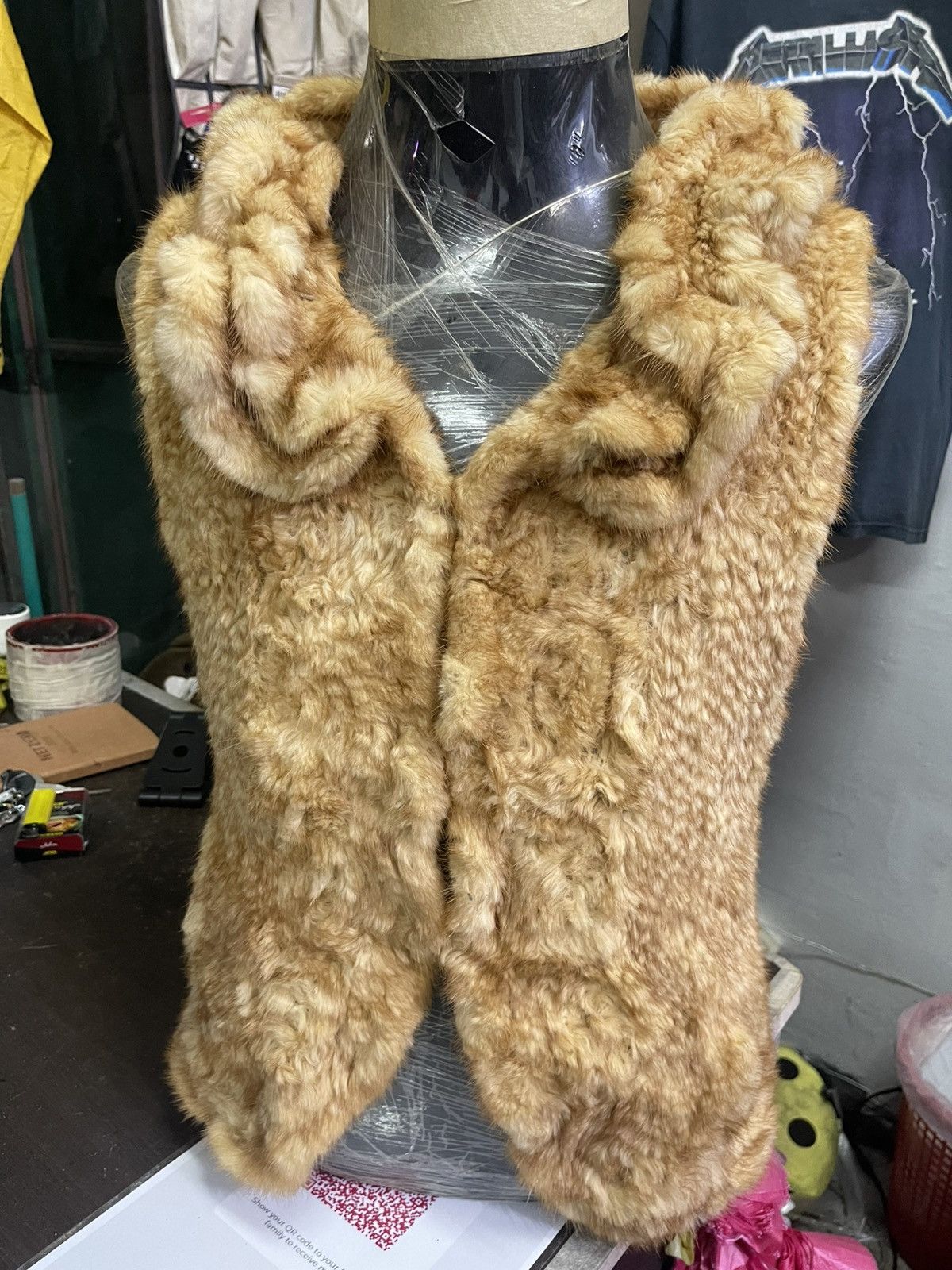 Vera Pelle Rare luxury style MINK FUR ROSES VEST Size 46L - 20 Thumbnail