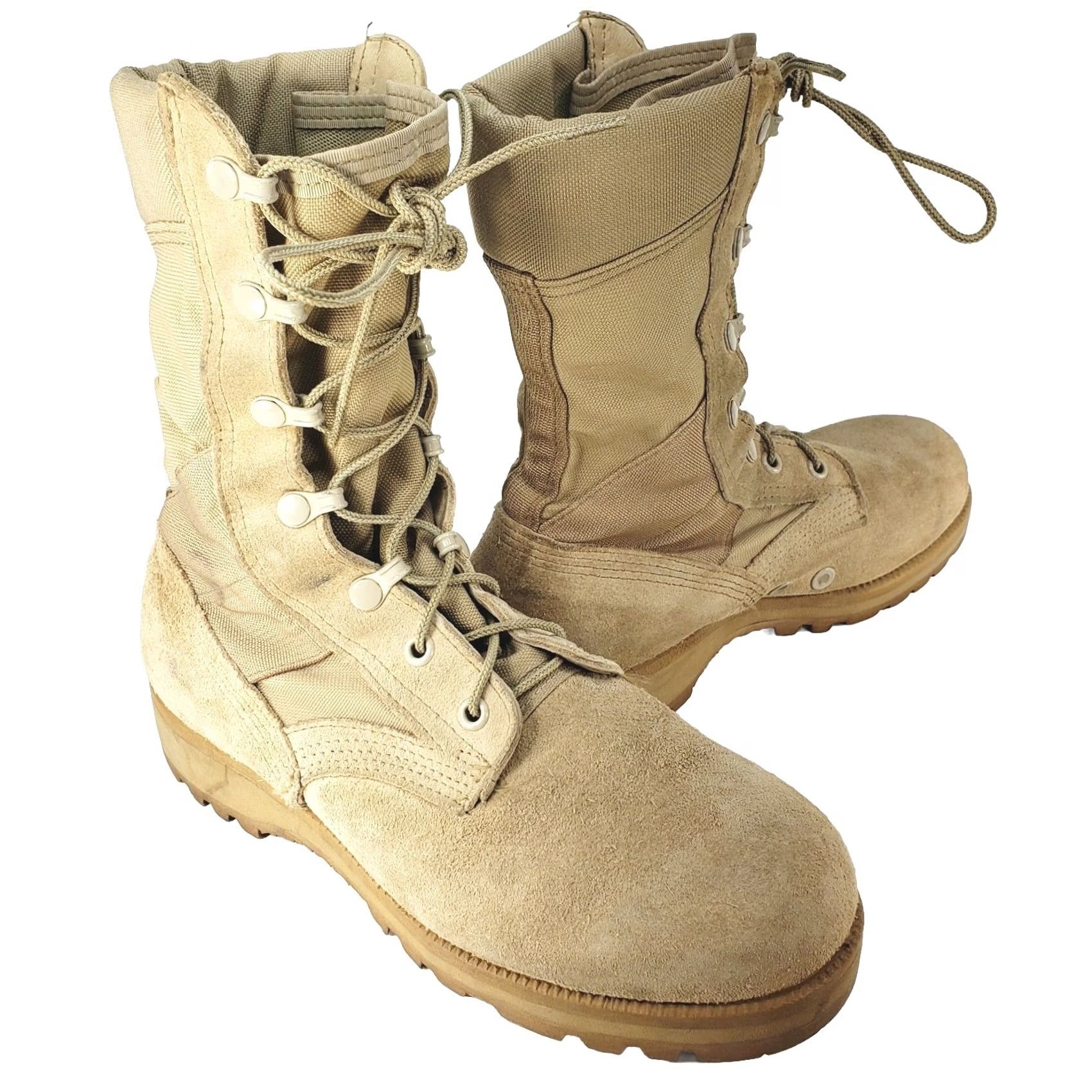 Vintage ALTAMA 5800 PJ 10-03 Military Desert Beige Tan Men Combat Boots Size 6W Tan Boots Mens Shoes W Leather Outsole Suede Nylon Upper Size US 6 / EU 39 - 2 Thumbnail
