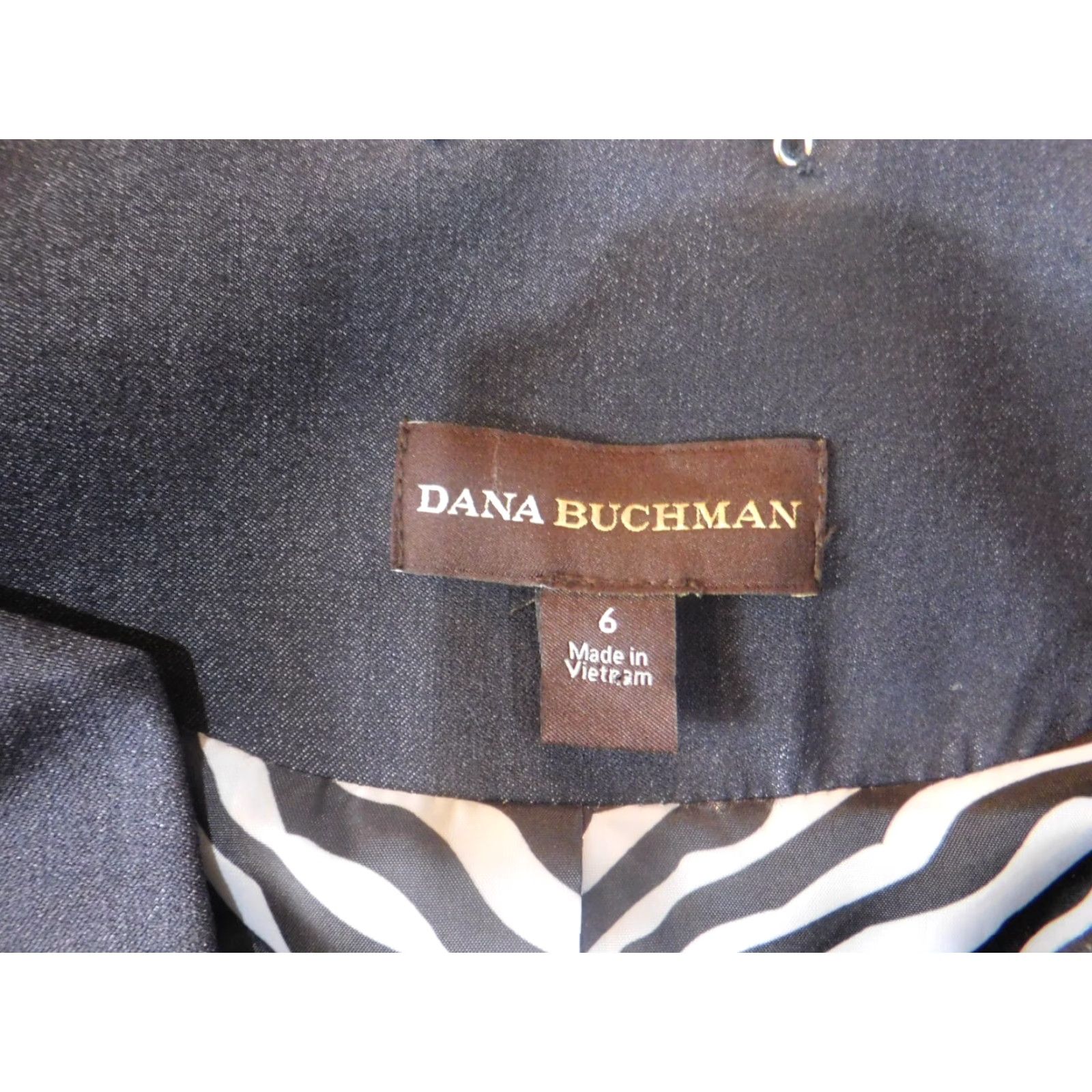 Vintage Dana Buchman Blazer Jacket Blue 6 Womens Zip Polyester Stretch Regular Casual Fall Spring | Jacket Coat Long Sleeve Solid Size M / US 6-8 / IT 42-44 - 4 Thumbnail