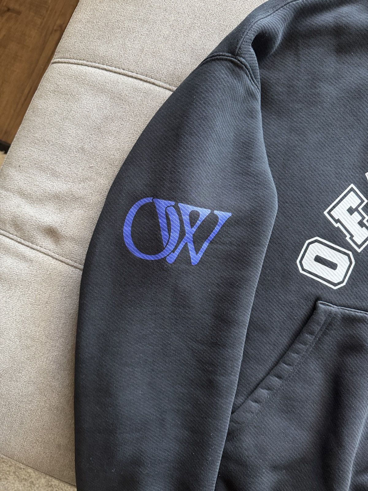 Off-White Off-White - Printed Cotton-Jersey Hoodie - Black Size US S / EU 44-46 / 1 - 2 Thumbnail