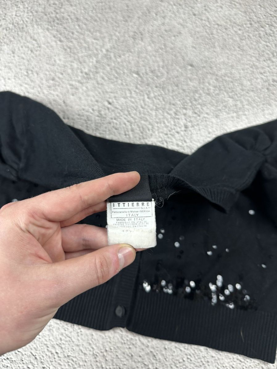 Dolce & Gabbana VTG Dolce Gabbana Cropped Sequin Embellished Black Cardigan Size M / US 6-8 / IT 42-44 - 8 Thumbnail