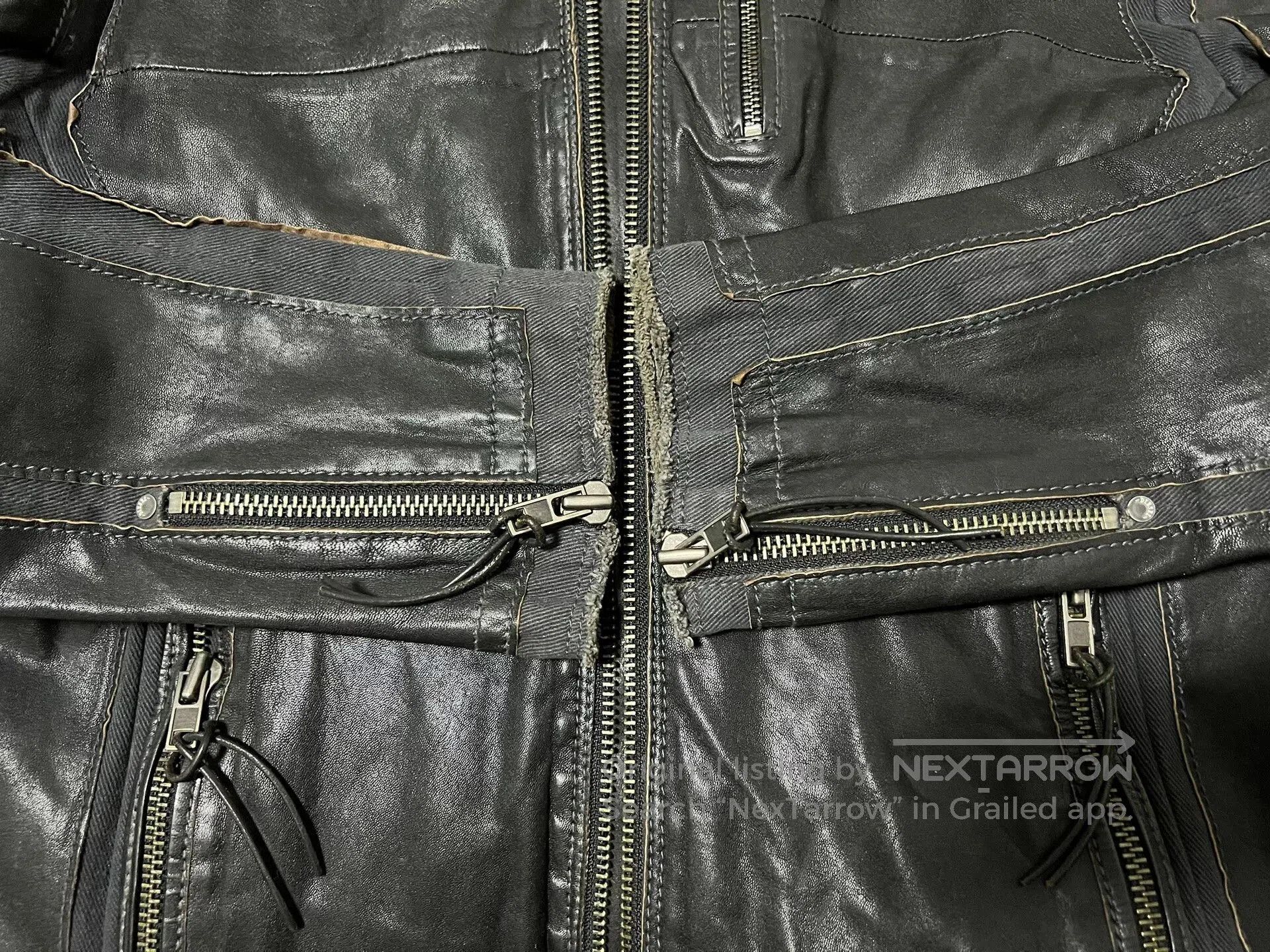 Diesel Diesel Vintage Leather Denim Sheepskin Jacket. Size US L / EU 52-54 / 3 - 5 Thumbnail