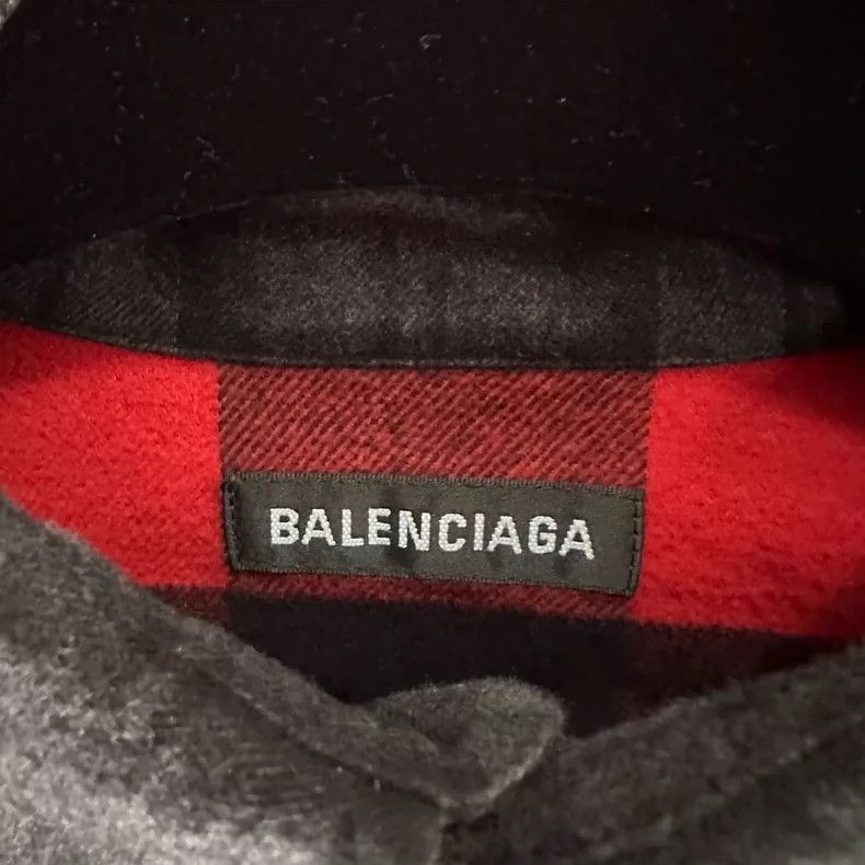 Balenciaga Balenciaga size 37 SS21 Black and Red Plaid Patchwork Embro Size US M / EU 48-50 / 2 - 6 Thumbnail