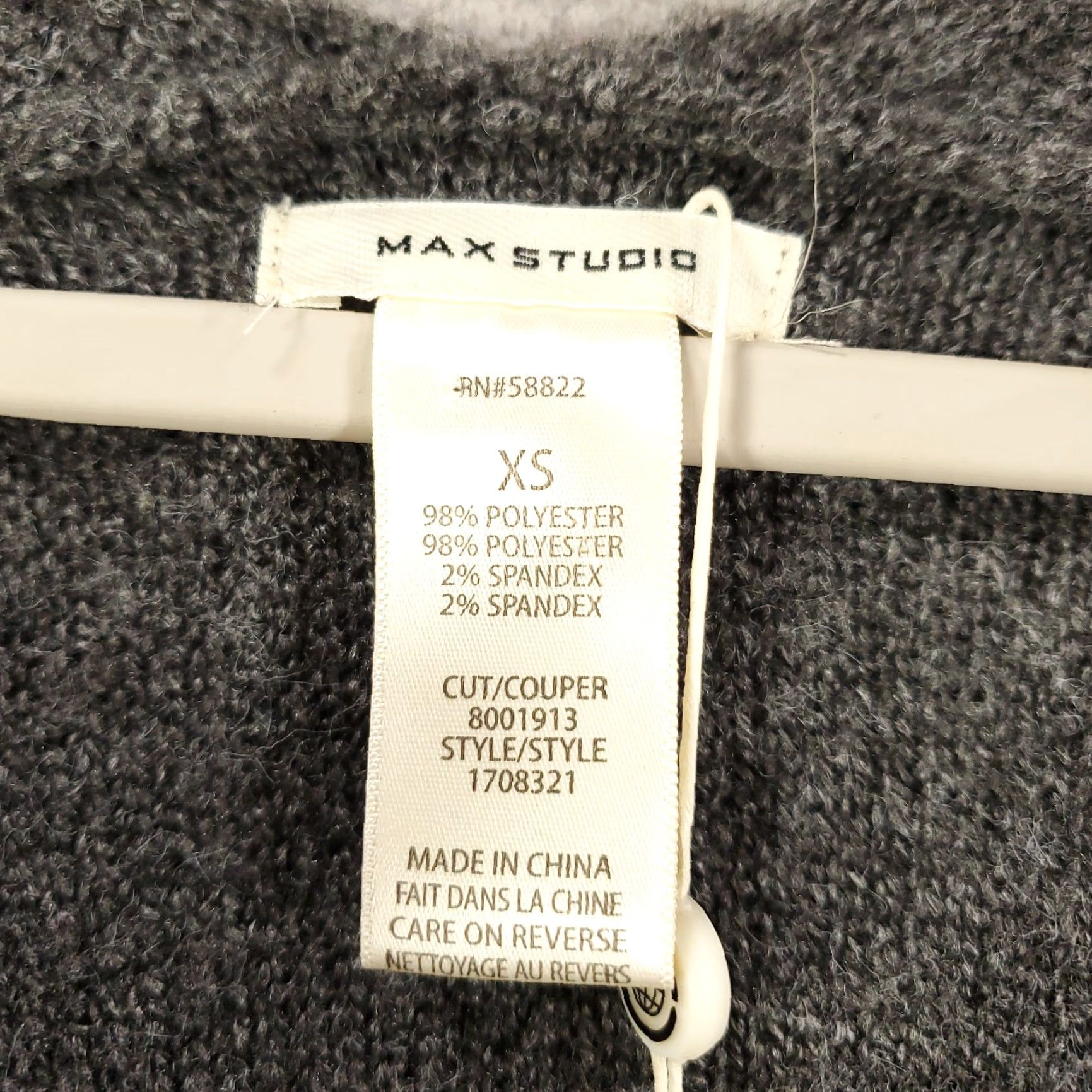 Vintage Max Studio Cardigan XS Gray Womens Oversized Open Front Balloon Sleeve NWT Size XS / US 0-2 / IT 36-38 - 7 Thumbnail