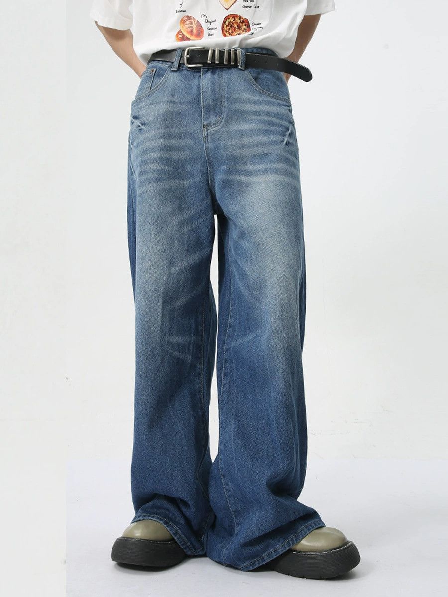 Jean American lightning washed loose casual straight jeans y2k Size US 32 / EU 48 - 1 Thumbnail