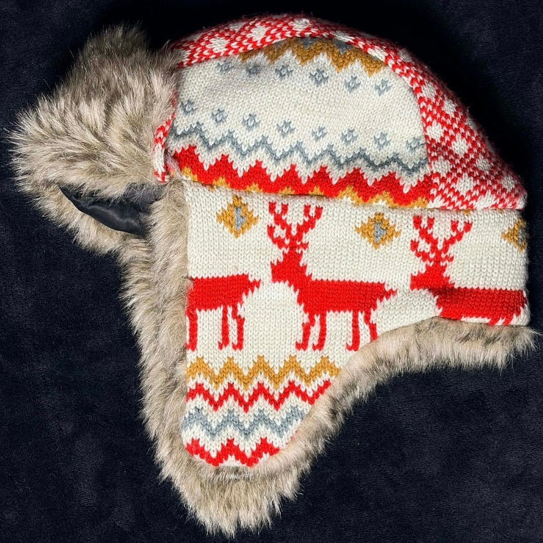 Other Red Reindeer Trapper Hat Size ONE SIZE - 3 Thumbnail