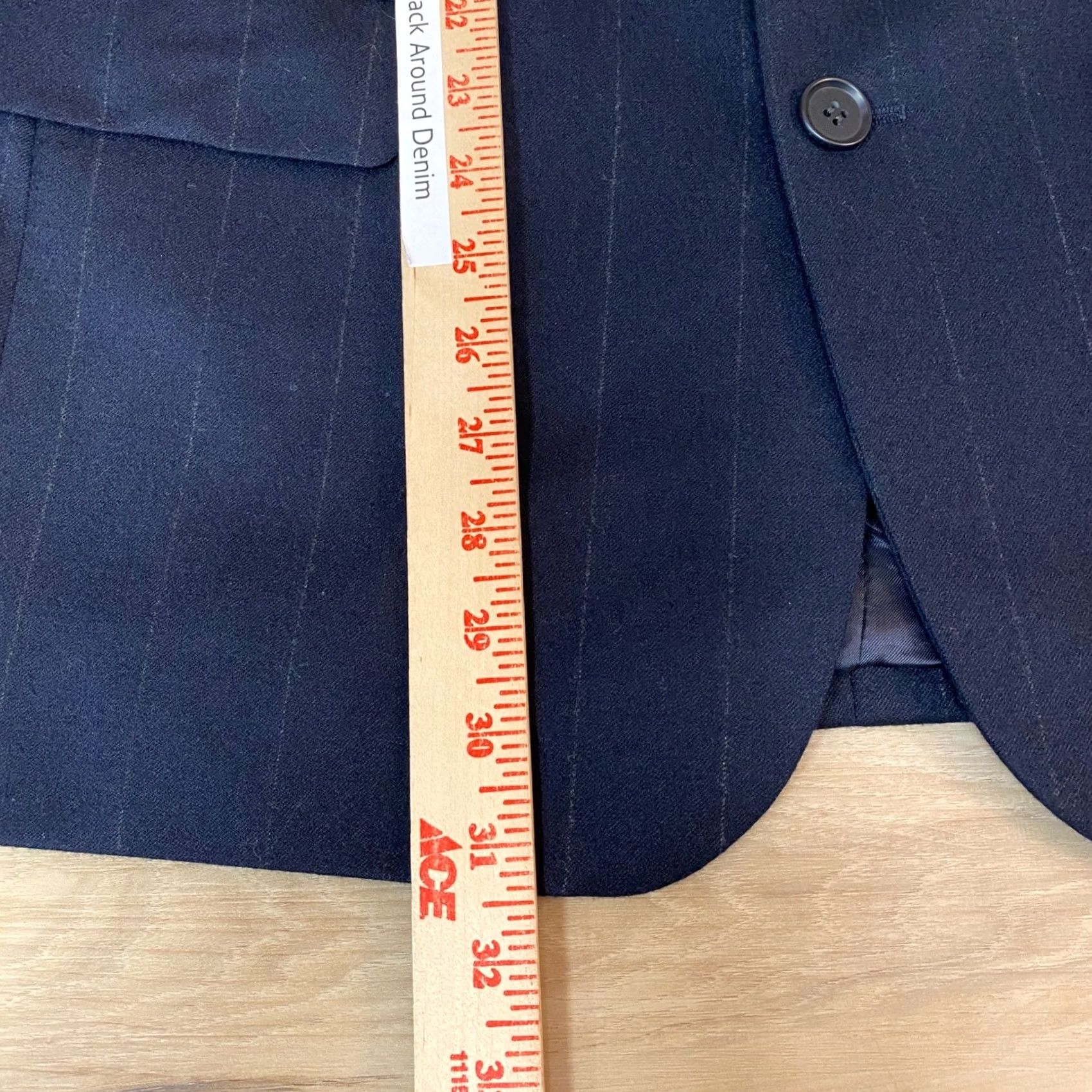 Hugo Boss VINTAGE Hugo Boss Blazer Mens 38R Navy Stripe Wool 2 Button Single-Breasted Notch Lapel Baseball? Size 38R - 7 Thumbnail