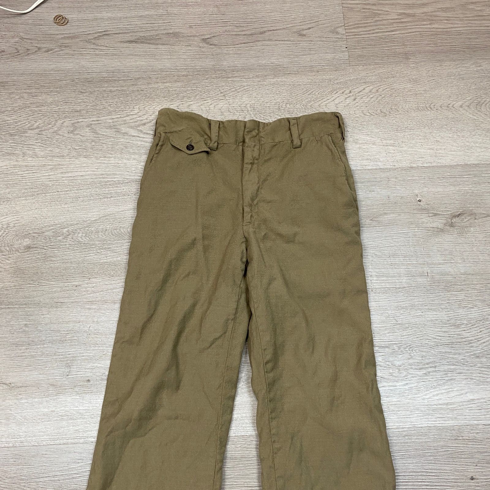 Vintage VTG 30s 40s WWII Era Talon Zipper Wool Trousers Pants 28x28 Size US 28 / EU 44 - 2 Thumbnail