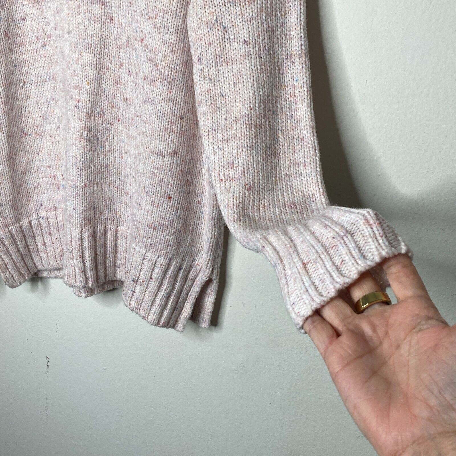 Loft Loft Pink Multi Pastel Shimmery Long Sleeve Cowl Sweater M Size M / US 6-8 / IT 42-44 - 5 Thumbnail