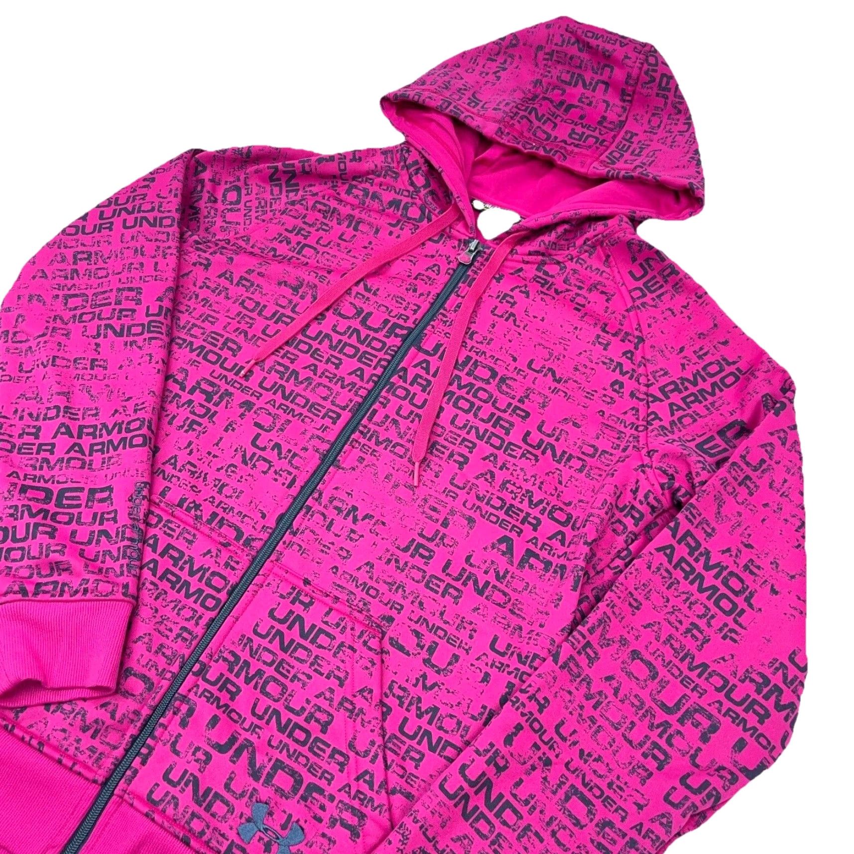 Under Armour VINTAGE Under Armour Hoodie Women Medium Pink Sweatshirt Jacket Simi Fitted AOP All Over Size M / US 6-8 / IT 42-44 - 3 Thumbnail