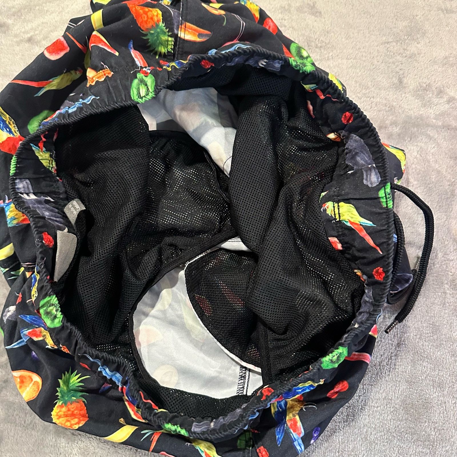 Asos Asos Swim Trunks Shorts Parrots Fruit M Black Hawaiian Size US 32 / EU 48 - 4 Thumbnail