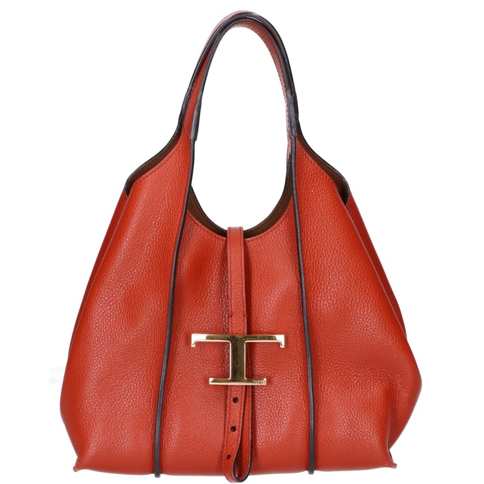 Tod's TOD'S T Timeless Leather Shopping Bag Mini Handbag Orange Women's Size ONE SIZE - 1 Thumbnail