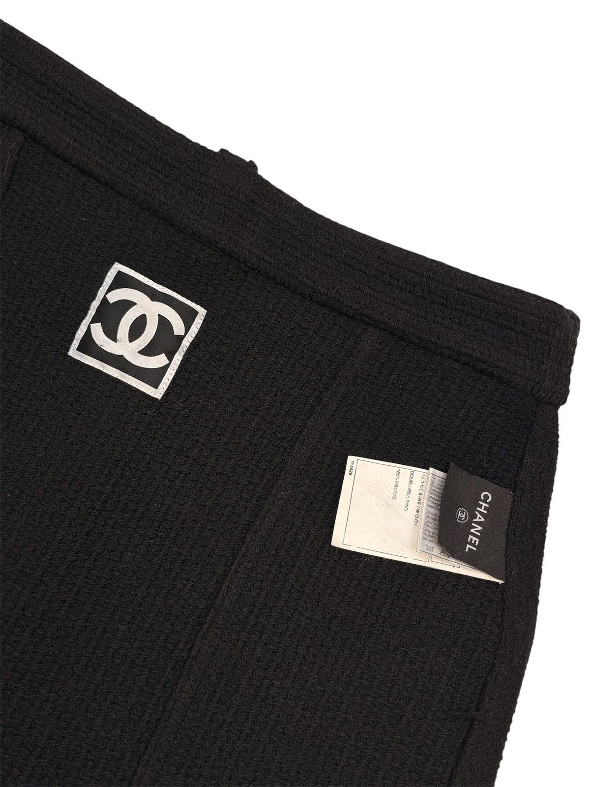 Chanel CHANEL SPORTS LINE 2008 BLACK WOOL TWEED MINI SKIRT 34 XS Size 25" / US 0 / IT 36 - 15 Thumbnail