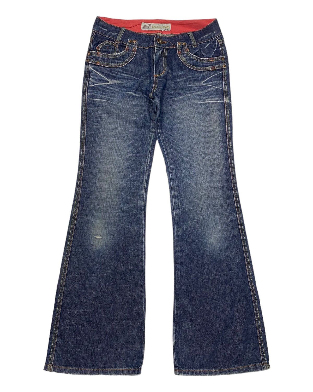 🔥JAPANESE FLARE JEANS RED PEPPER DISTRESS FLARE DENIM JEANS