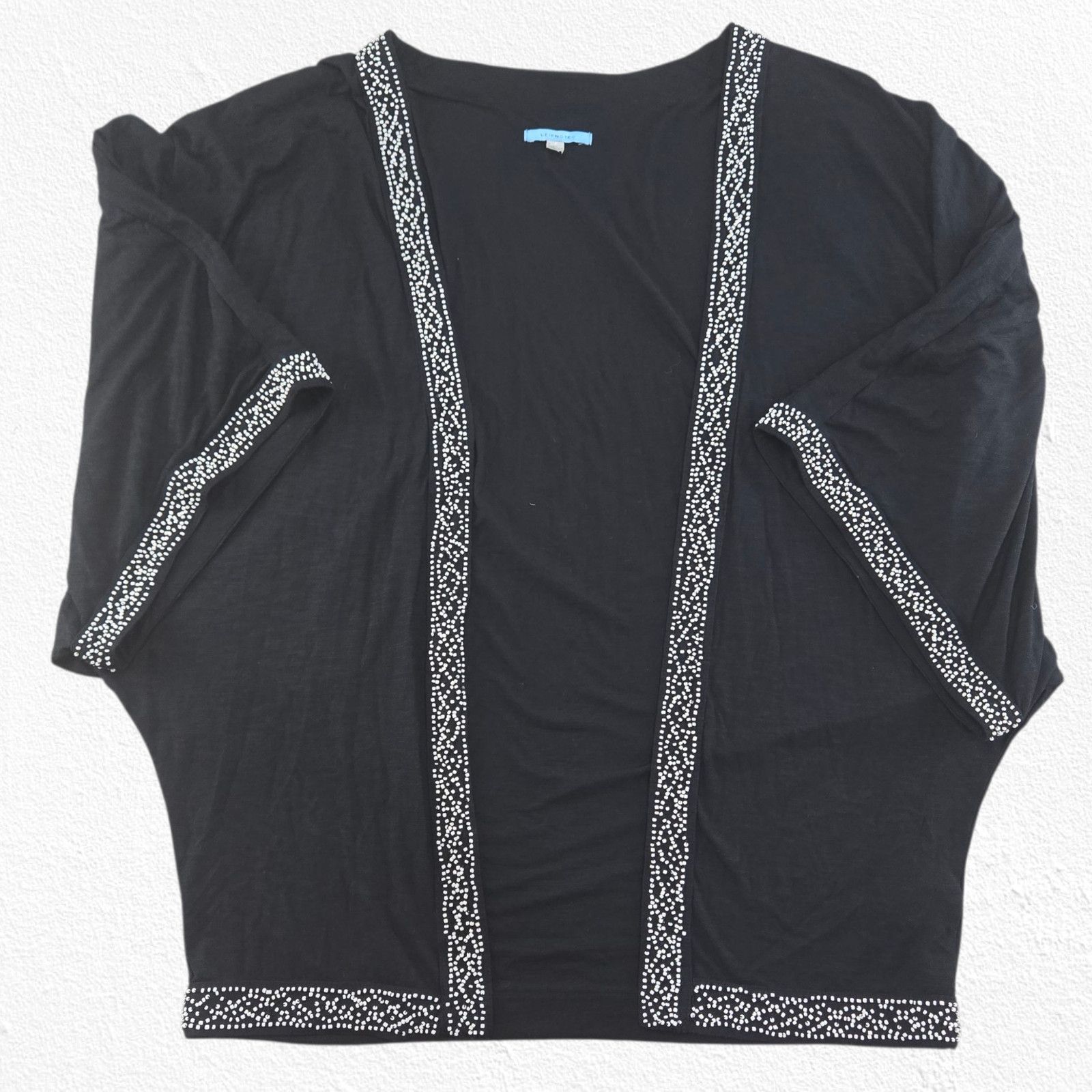 Anthropologie Anthropologie Black Kimono Cardigan Beaded Boho Size Small Size S / US 4 / IT 40 - 7 Thumbnail