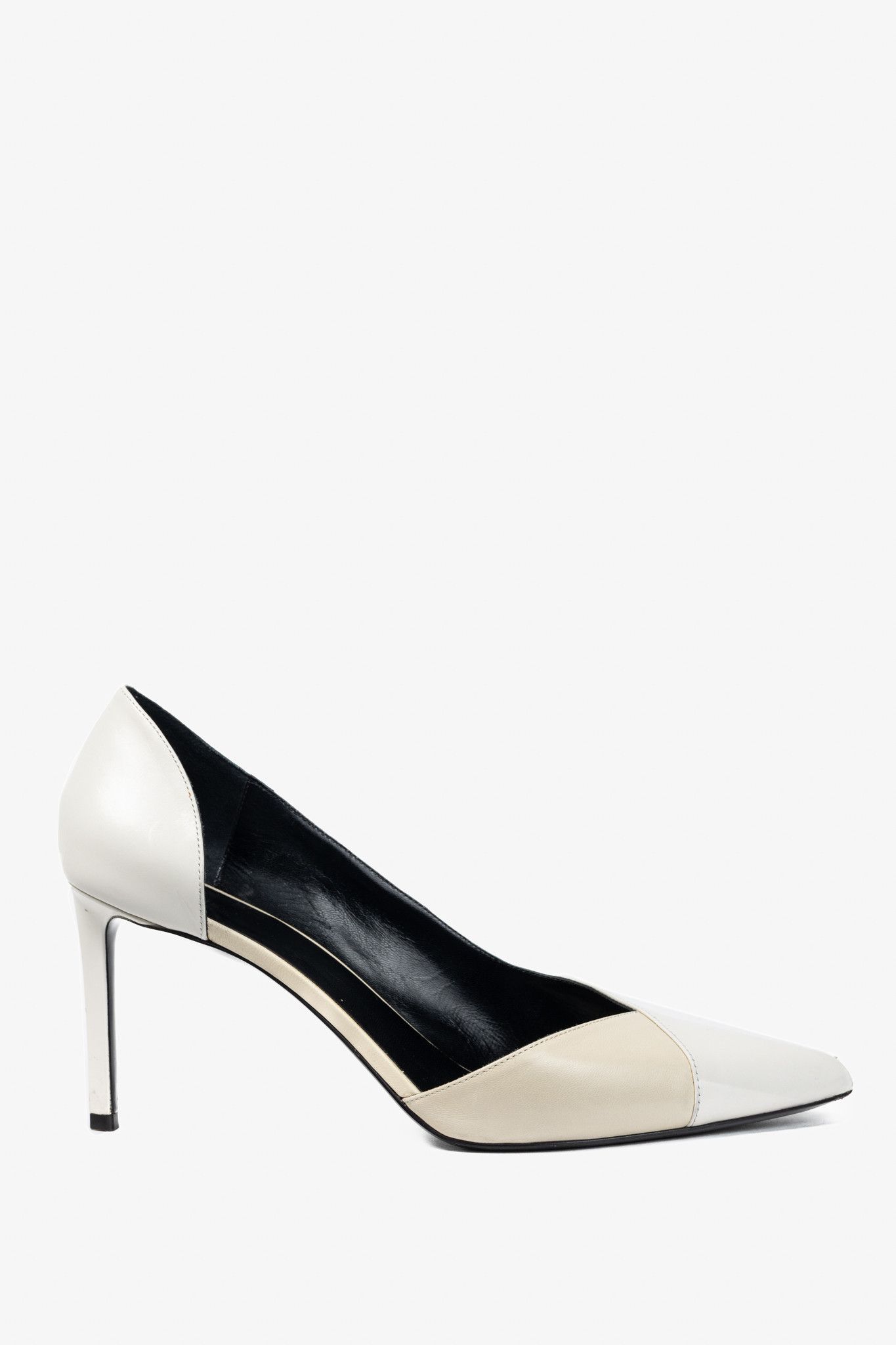Celine Celine Ivory & Beige Two-Tone Pointed-Toe D'Orsay Pumps Size US 10 / IT 40 - 1 Thumbnail