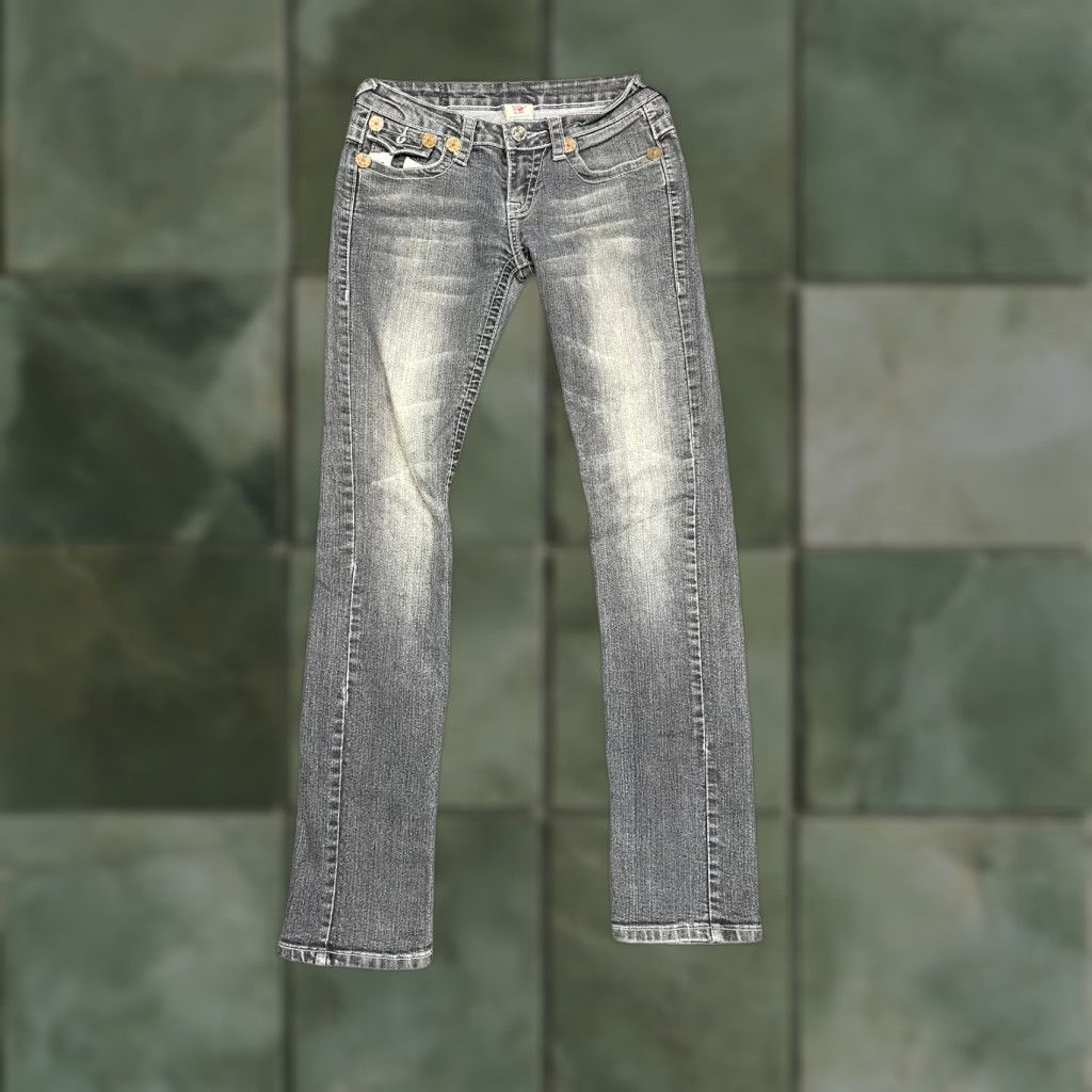 True Religion True Religion Jeans Joey Super T World Tour/Row 26 Distressed USA Denim 100% Cotton Straight Relaxed Mens Jeans 33in Inseam Size US 26 / EU 42 - 1 Thumbnail