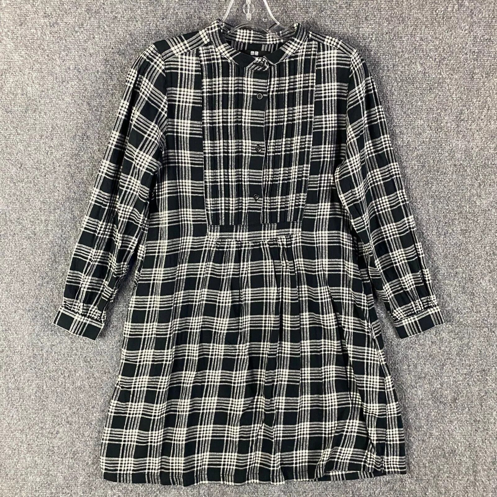 Uniqlo Uniqlo Dress Women's Small Shirt A-Line Plaid Henley Size S / US 4 / IT 40 - 1 Thumbnail