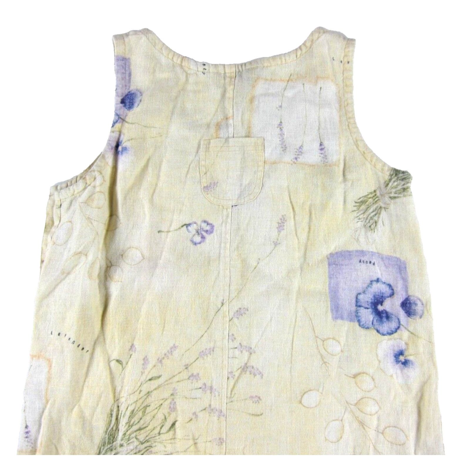 Vintage VINTAGE Sweet Jessie Maxi Dress Tank Dress S-M Women Yellow Floral Linen Long Size S / US 4 / IT 40 - 5 Thumbnail