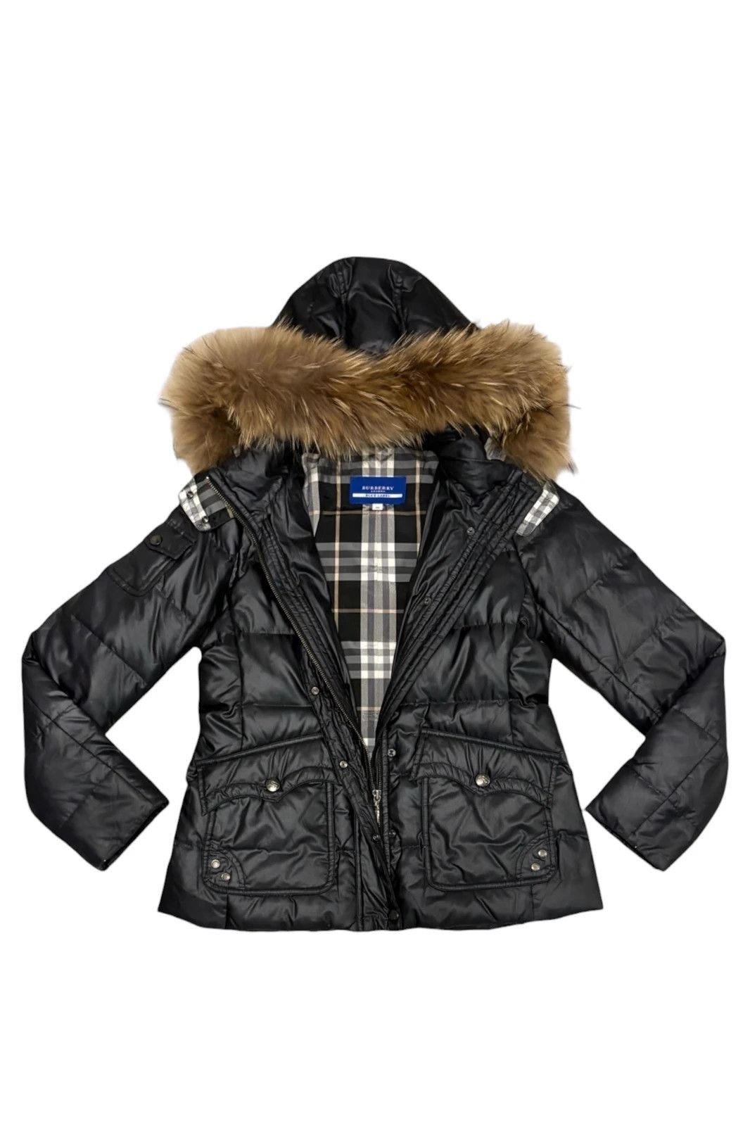 Burberry NEW CONDITION Burberry black label 00s fur puffer jacket