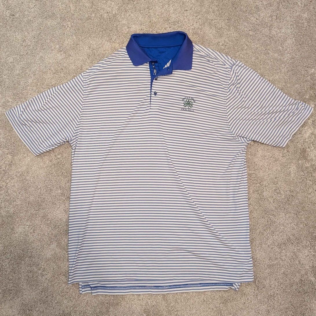 Bobby Jones Bobby Jones Golf Shirt Large Blue White Stripe 2017 US Open Size L / US 10 / IT 46 - 2 Thumbnail