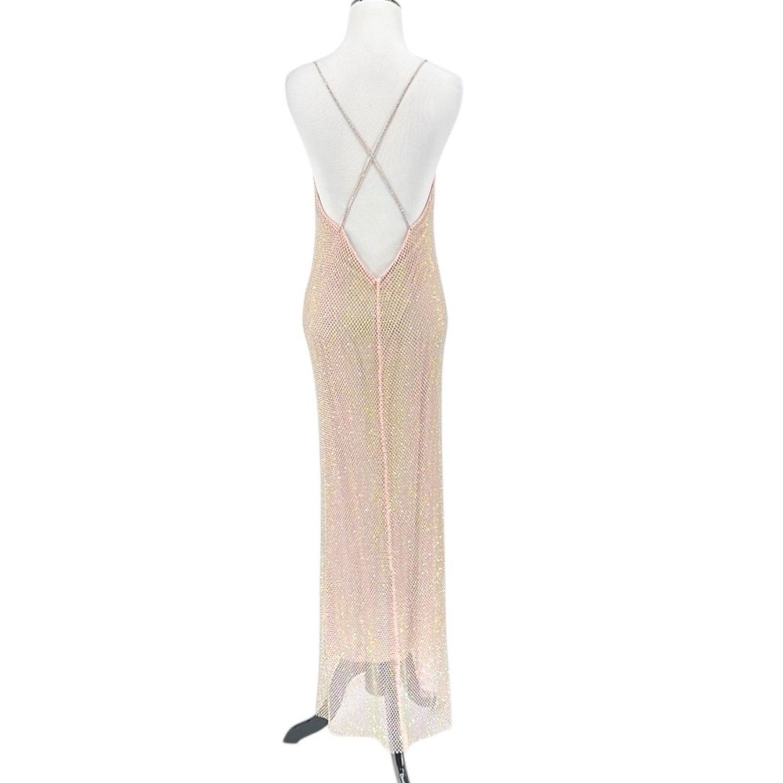 LoveShackFancy LoveShackFancy Calvert Beaded Crystal Embellished Mesh Dress Size S / US 4 / IT 40 - 6 Thumbnail
