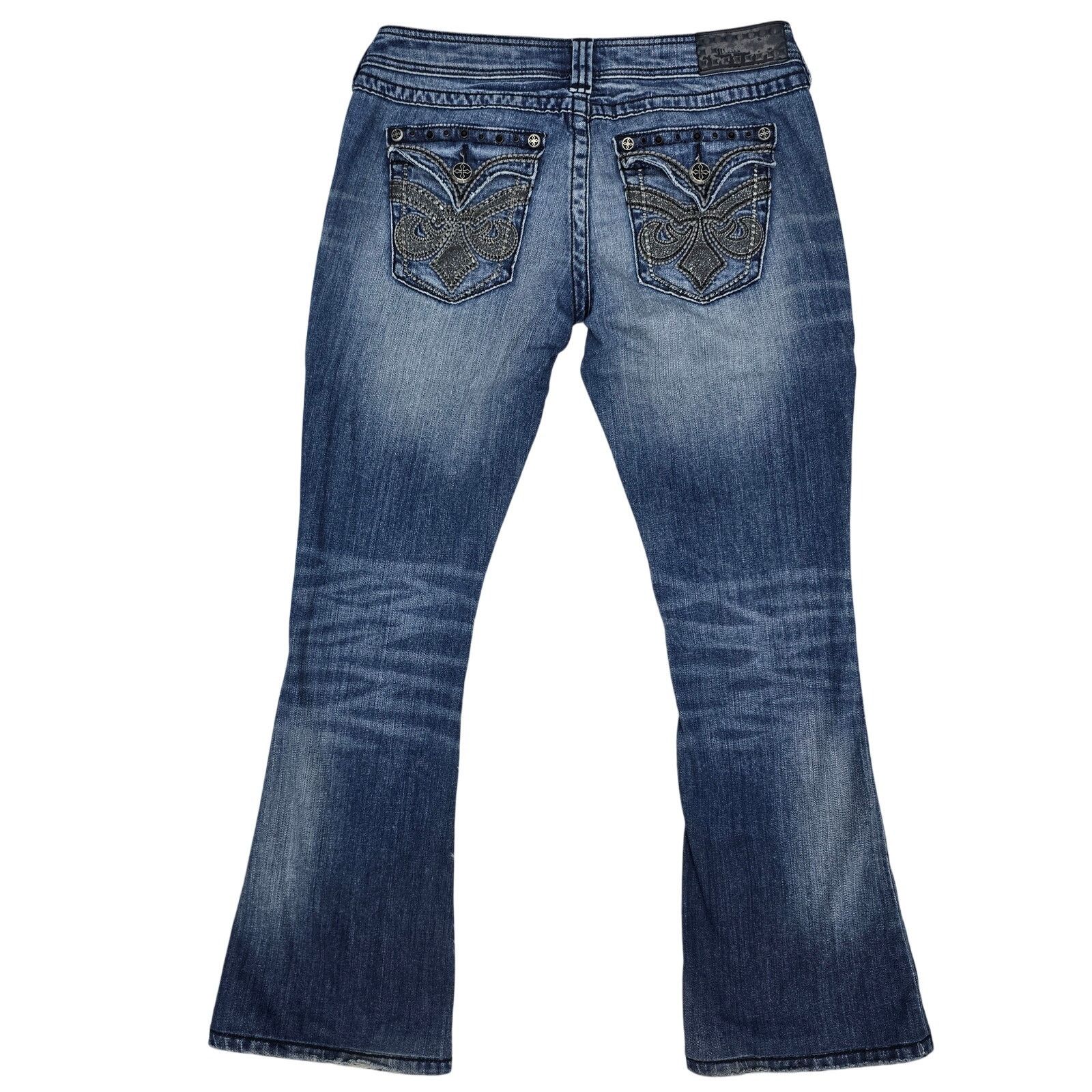 Affliction Affliction ZIGGY Embellished Jeans Size 29 Flare Low Rise Size 29" - 7 Thumbnail