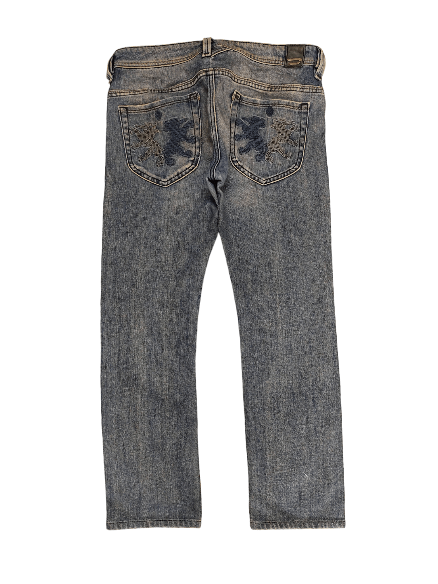 image of Diesel Thanaz Double Lion Embroidered Pocket Denim Pants, Men's (Size 31)