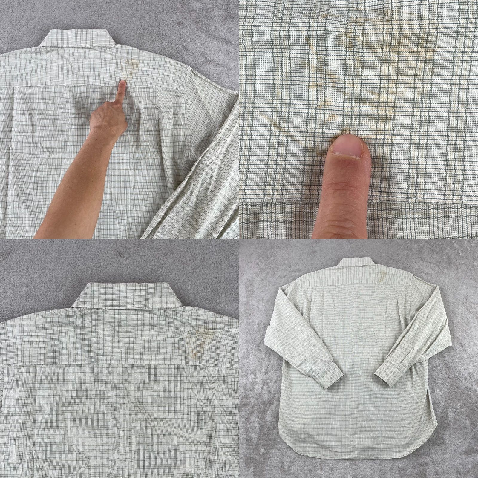 Salvatore Ferragamo VINTAGE Salvatore Ferragamo Shirt Men 16 Beige Gray Plaid Long Sleeve Made Italy Shirt Size US L / EU 52-54 / 3 - 8 Thumbnail