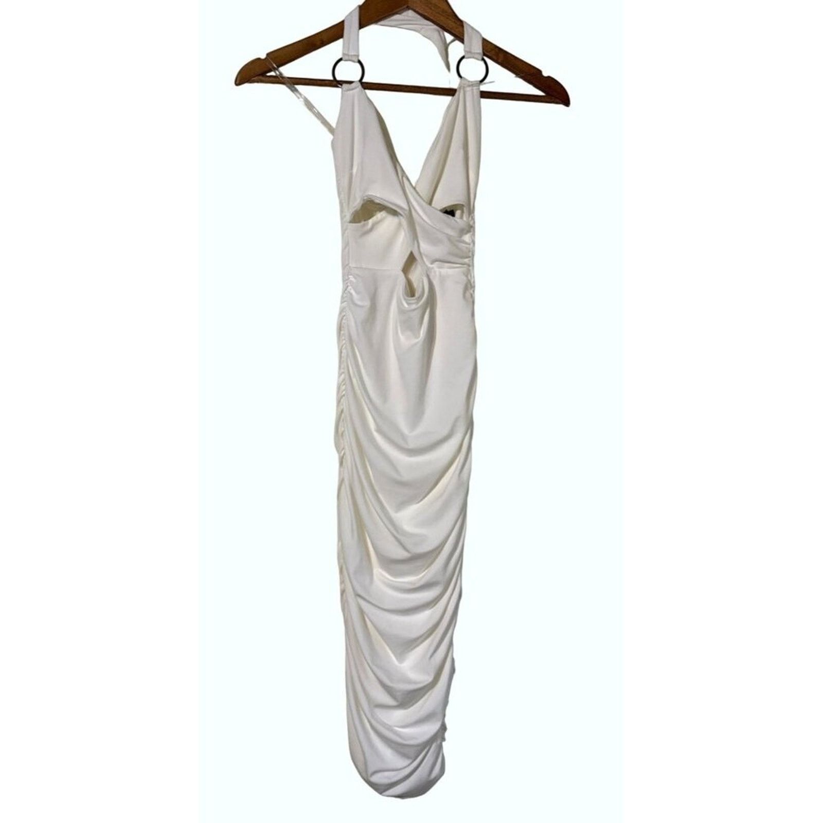 Other Nookie Riley Ring Midi Dress Ivory Lined Ruched Small Size S / US 4 / IT 40 - 3 Thumbnail